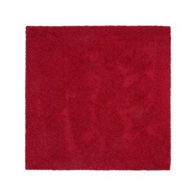 Shaggy rug Swirls Dark Red 160x160 cm