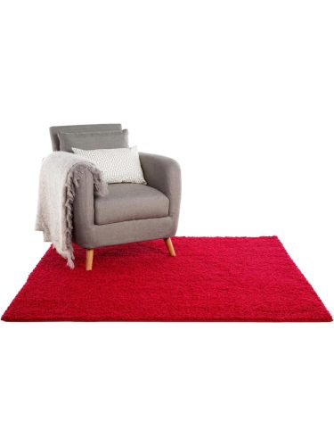 Shaggy rug Swirls Dark Red 160x160 cm