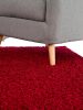 Shaggy rug Swirls Dark Red 160x160 cm