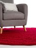 Shaggy rug Swirls Dark Red ø 200 cm round