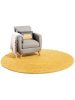 Shaggy rug Swirls Yellow ø 200 cm round