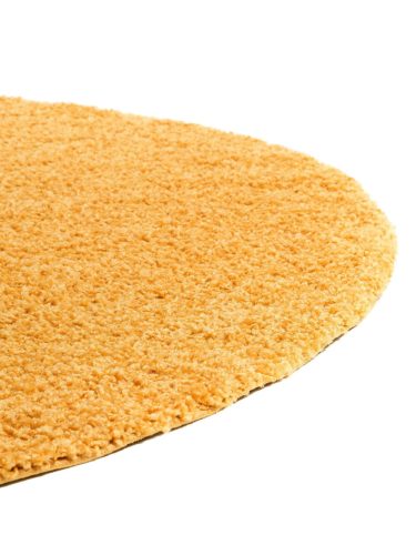 Shaggy rug Swirls Yellow ø 200 cm round