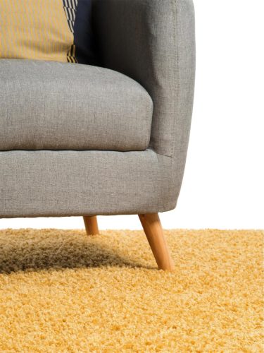 Shaggy rug Swirls Yellow ø 200 cm round
