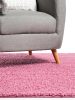 Shaggy rug Swirls Rose 160x160 cm