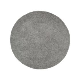 Shaggy rug Swirls Dark Grey ø 200 cm round