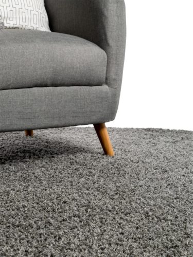 Shaggy rug Swirls Dark Grey ø 200 cm round