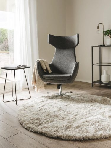 Shaggy rug Whisper Beige ø 160 cm round