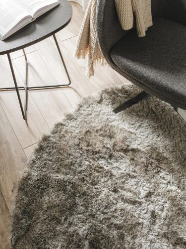 Shaggy rug Whisper Grey ø 160 cm round