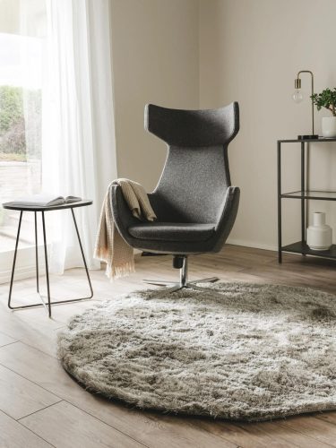 Shaggy rug Whisper Grey ø 80 cm round