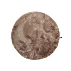 Shaggy rug Whisper Light Brown ø 200 cm round