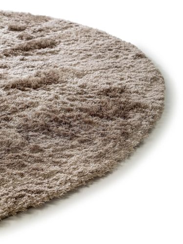 Shaggy rug Whisper Light Brown ø 200 cm round