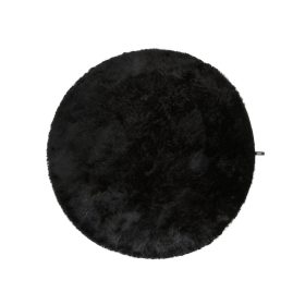 Shaggy rug Whisper Black ø 80 cm round