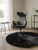 Shaggy rug Whisper Black ø 80 cm round