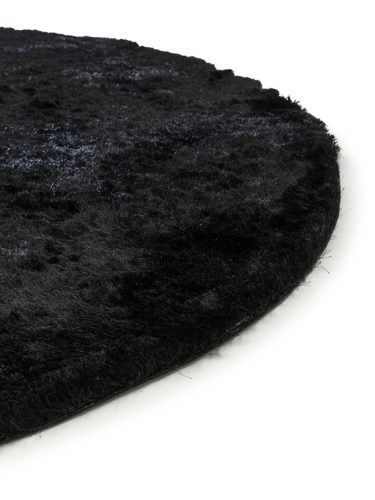 Shaggy rug Whisper Black ø 80 cm round