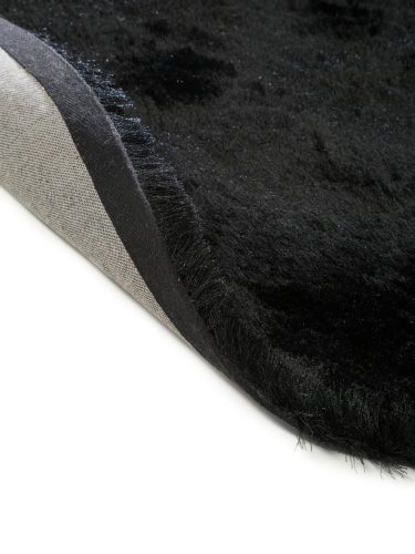 Shaggy rug Whisper Black ø 80 cm round