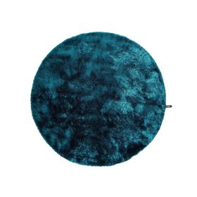Shaggy rug Whisper Turquoise ø 80 cm round