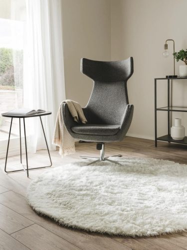 Shaggy rug Whisper White ø 200 cm round
