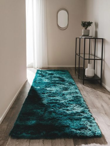 Shaggy rug Whisper Turquoise 80x300 cm