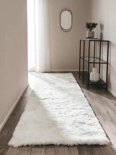 Shaggy rug Whisper White 80x300 cm