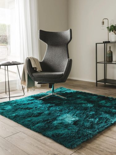 Shaggy rug Whisper Turquoise 200x200 cm