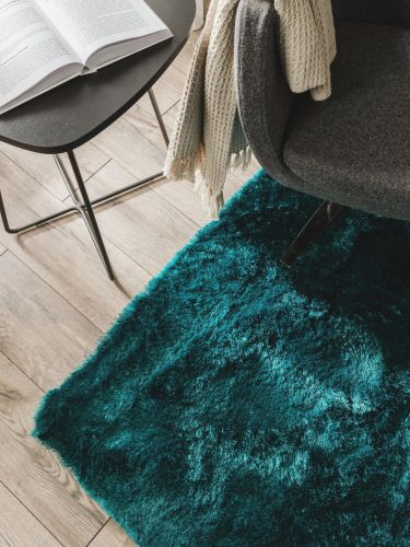 Shaggy rug Whisper Turquoise 200x200 cm
