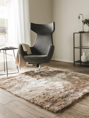 Shaggy rug Whisper Beige/Light Brown 150x150 cm