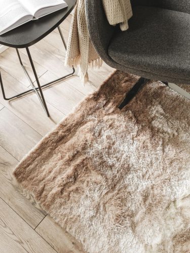 Shaggy rug Whisper Beige/Light Brown 150x150 cm