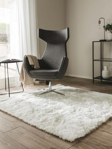 Shaggy rug Whisper White 60x60 cm