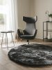 Shaggy rug Whisper Charcoal ø 160 cm round