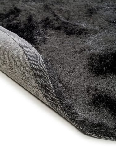Shaggy rug Whisper Charcoal ø 160 cm round