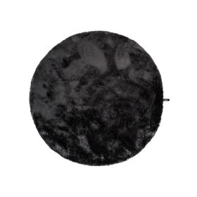 Shaggy rug Whisper Charcoal ø 80 cm round