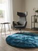 Shaggy rug Whisper Blue ø 160 cm round
