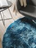 Shaggy rug Whisper Blue ø 160 cm round