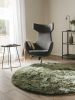 Shaggy rug Whisper Green ø 160 cm round