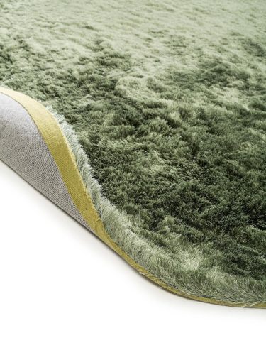 Shaggy rug Whisper Green ø 160 cm round