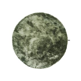 Shaggy rug Whisper Green ø 80 cm round