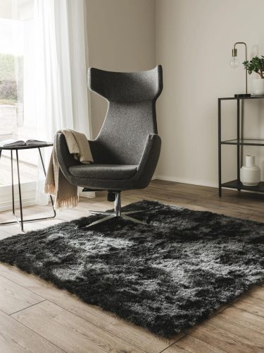 Shaggy rug Whisper Charcoal 200x200 cm