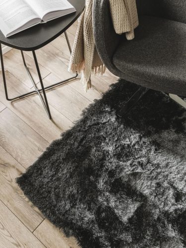 Shaggy rug Whisper Charcoal 200x200 cm