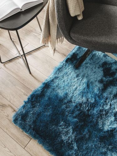 Shaggy rug Whisper Blue 60x60 cm