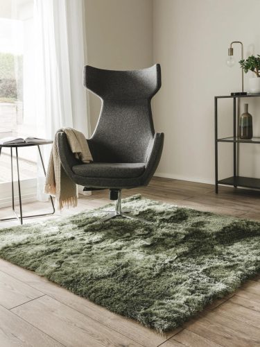 Shaggy rug Whisper Green 150x150 cm