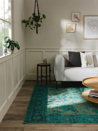 Flat Weave Rug Frencie Turquoise 200x285 cm