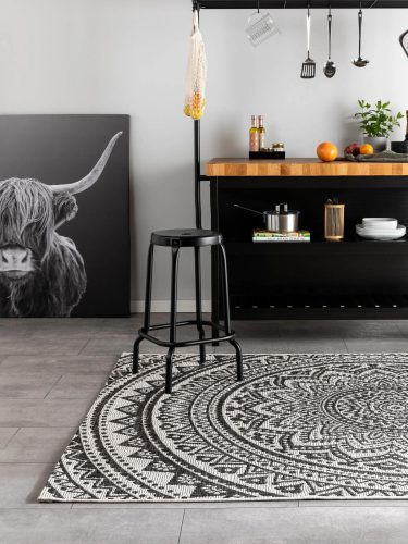 In- & Outdoor Rug Cleo White/Black 240x340 cm