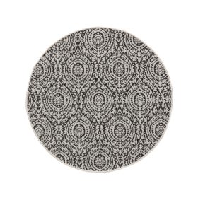 In- & Outdoor Round Rug Cleo White/Black ø 120 cm round