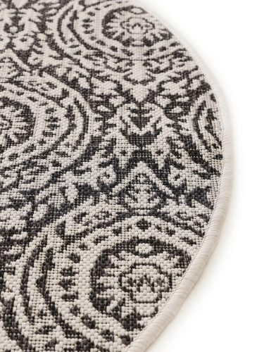 In- & Outdoor Round Rug Cleo White/Black ø 120 cm round