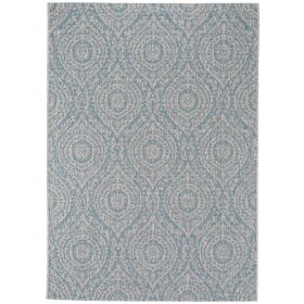 In- & Outdoor Rug Cleo Beige/Turquoise 15x15 cm Sample