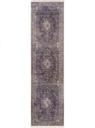 Nyomott mintás szőnyeg Siljan Grey/Turquoise 80x300 cm