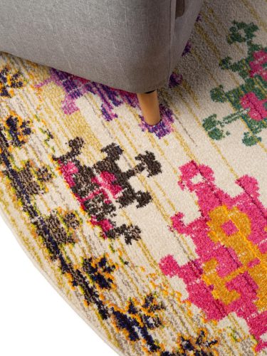 Rug Casa Multicolour/Beige ø 120 cm round