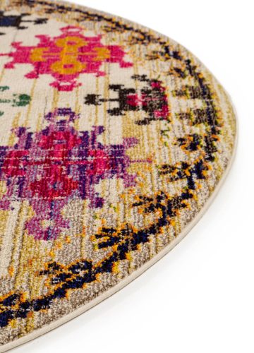 Rug Casa Multicolour/Beige ø 120 cm round