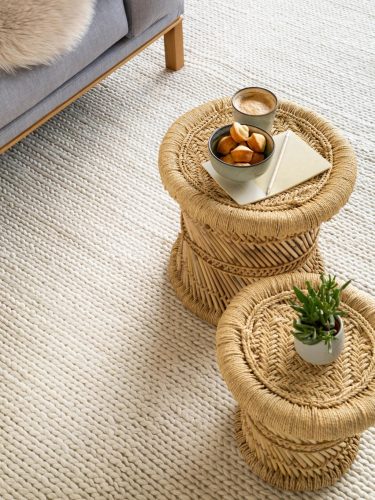 Wool Rug Uno Cream 120x170 cm