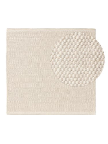 Wool Rug Rocco White 200x200 cm